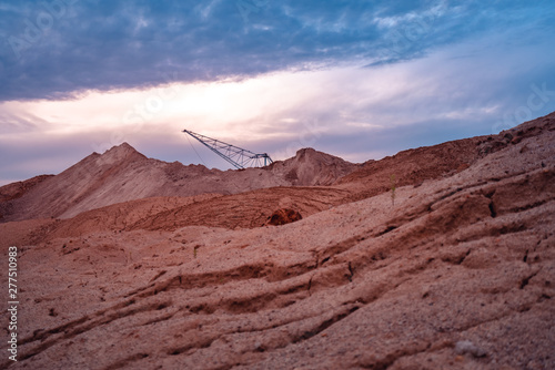 Coal mining at an open pit at sunset © Mikhail Mishchenko