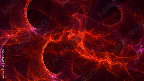 3D rendering abstract red fractal light background