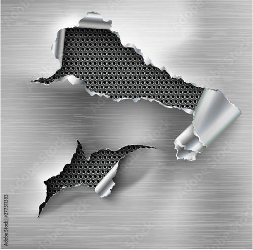 Torn ripped steel vector template, sides with ripped metal