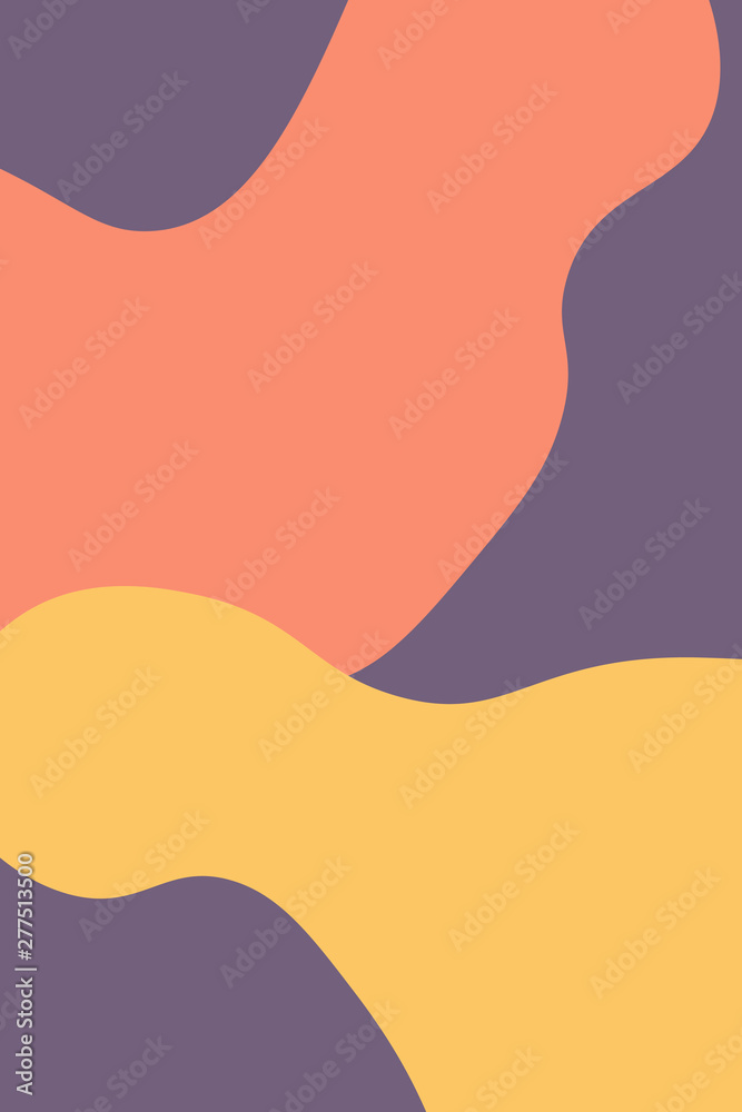 Colorful background with flowing spots of purple, yellow, red and grey