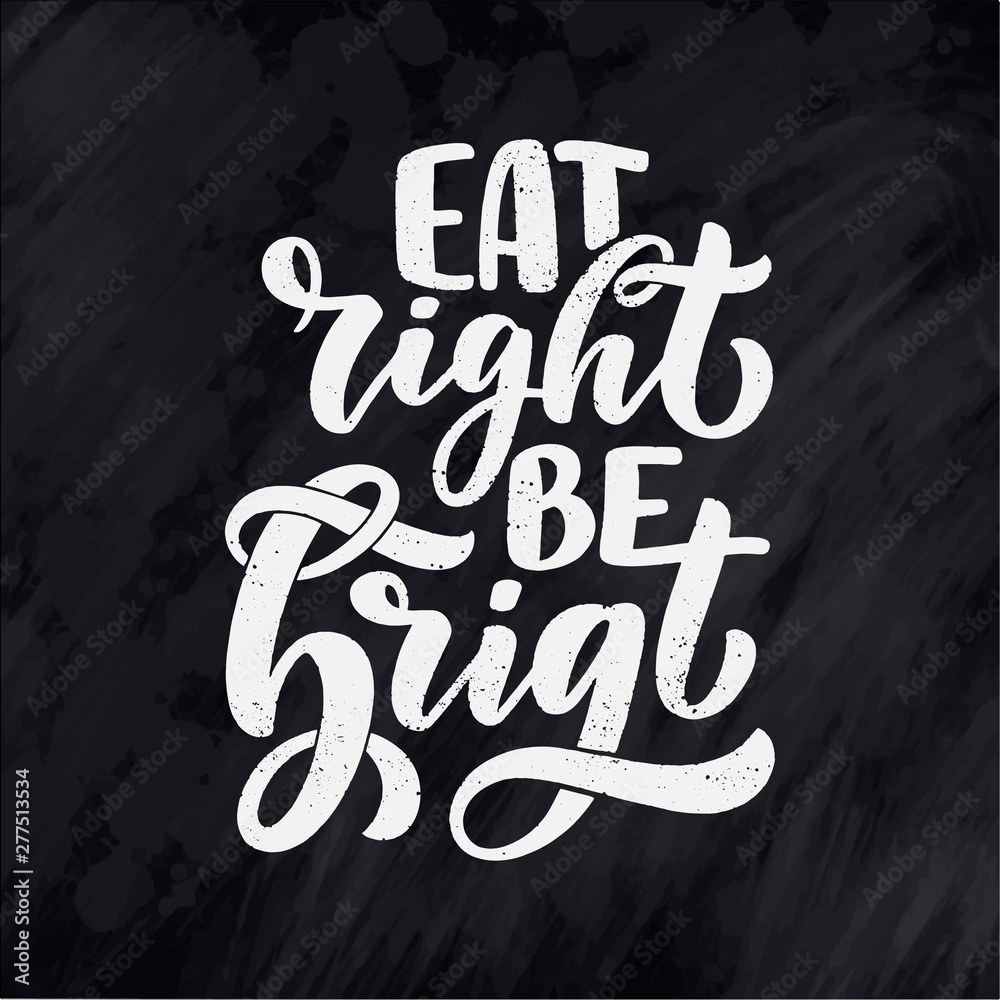 Fototapeta premium Healthy food lettering for banner design. Organic nutrition eco product. Vector