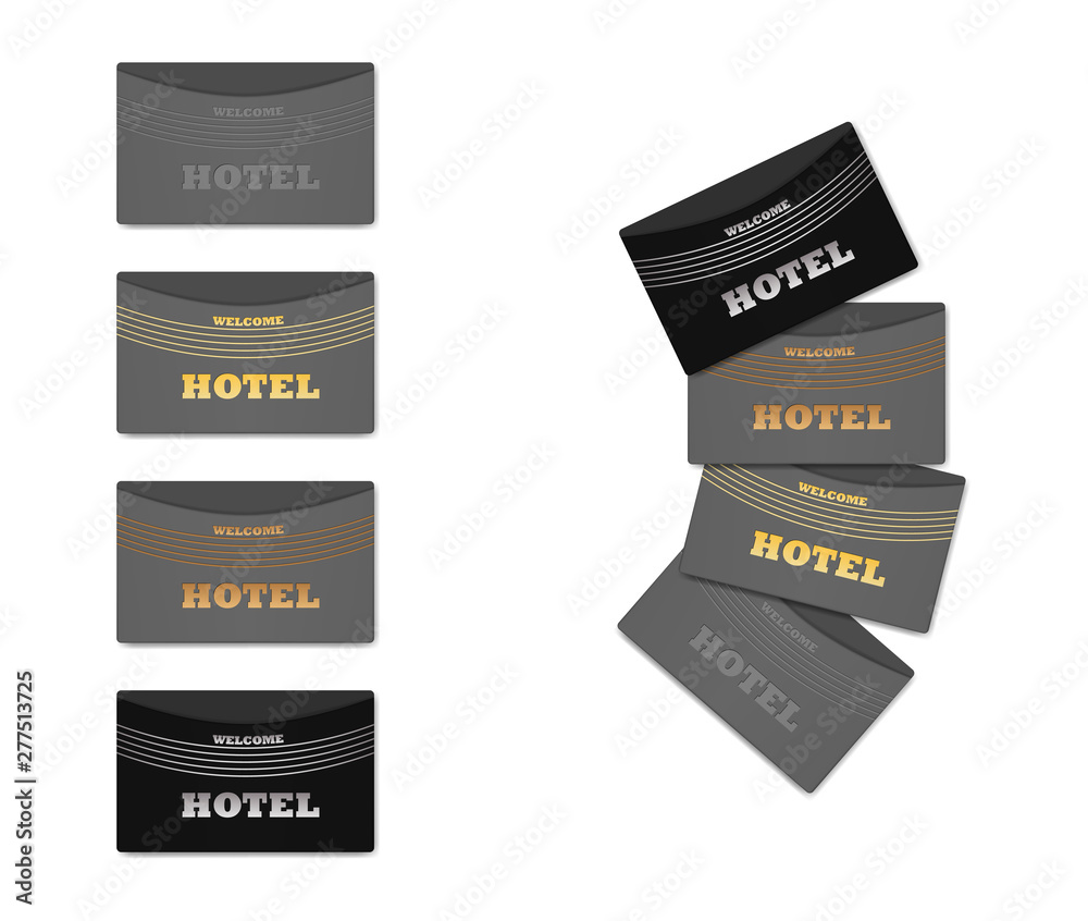 Hotel key card holder, vector template set. Keycard sleeve Throughout Hotel Key Card Template