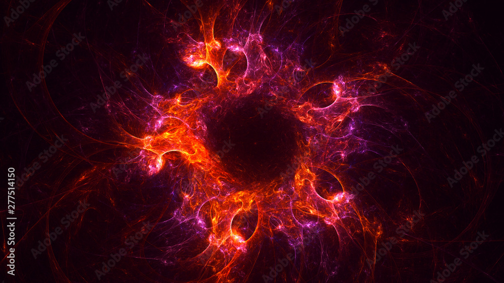 Obraz premium 3D rendering abstract red fractal light background