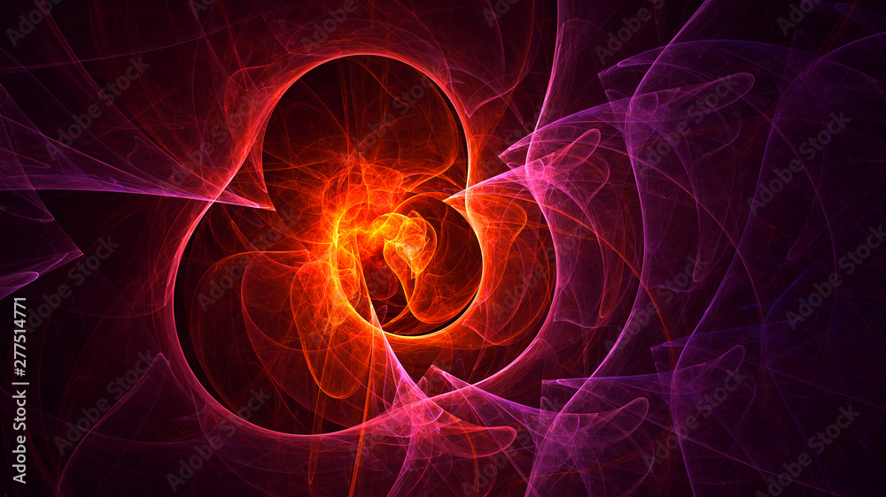 3D rendering abstract red fractal light background 3D rendering abstract red fractal light background