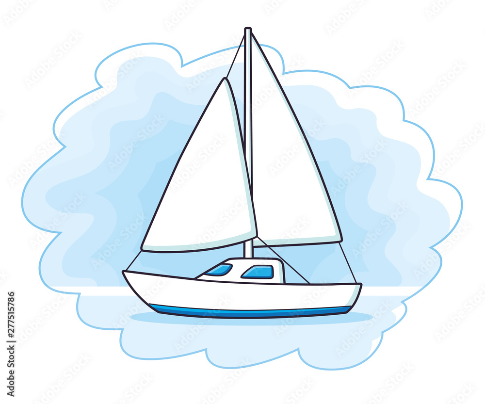 Fototapeta premium White sailboat or sailing yacht