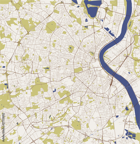 vector map of the city of Bordeaux, France, Nouvelle-Aquitaine, Gironde