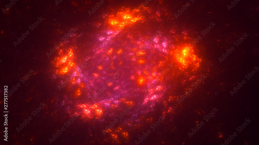 Fototapeta premium 3D rendering abstract red fractal light background