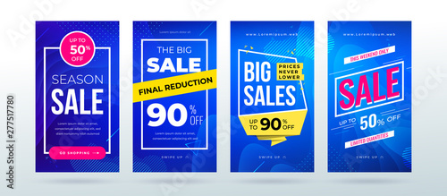 Set of dynamic modern fluid sale banner for social media stories, web page, mobile phone. Sale banner template design special offer set. Eps10 vector.