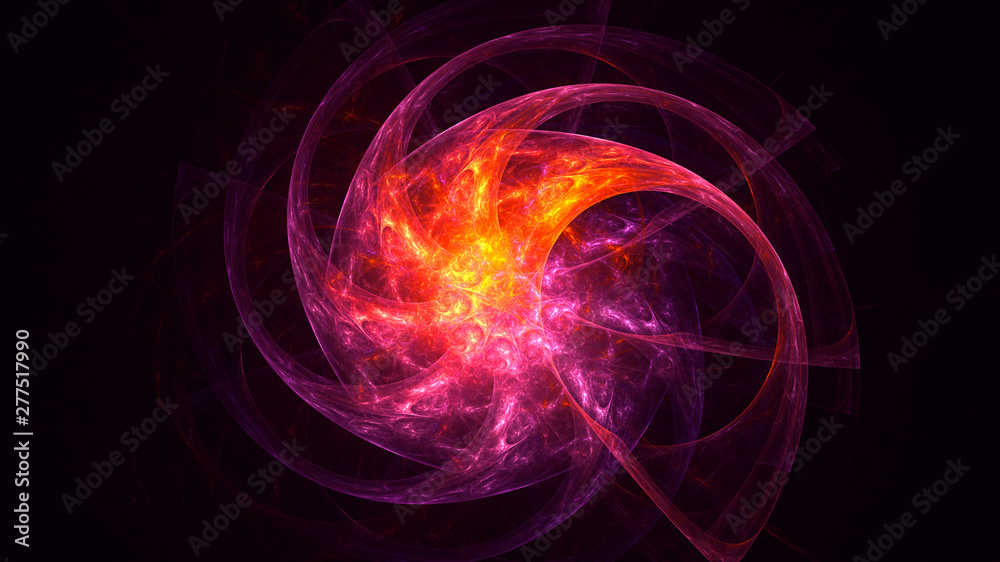 Fototapeta premium 3D rendering abstract red fractal light background