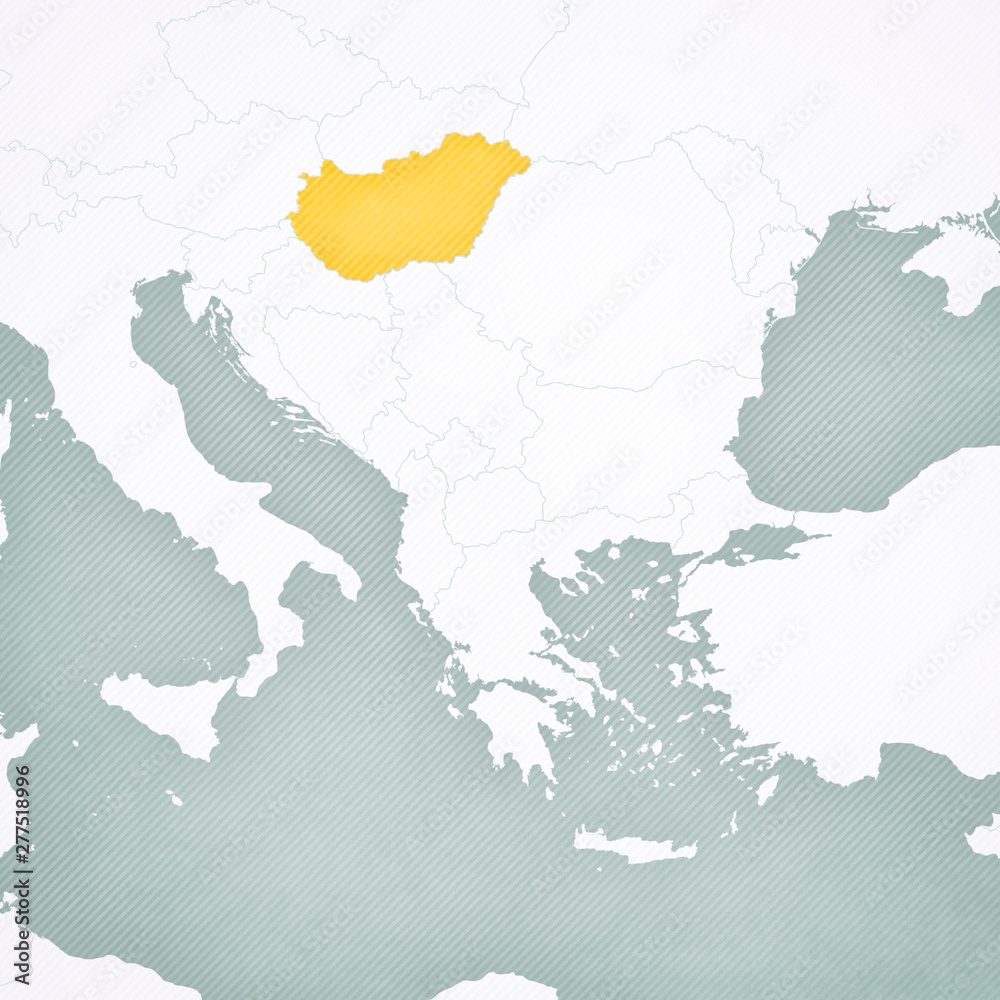 Map of Balkans - Hungary