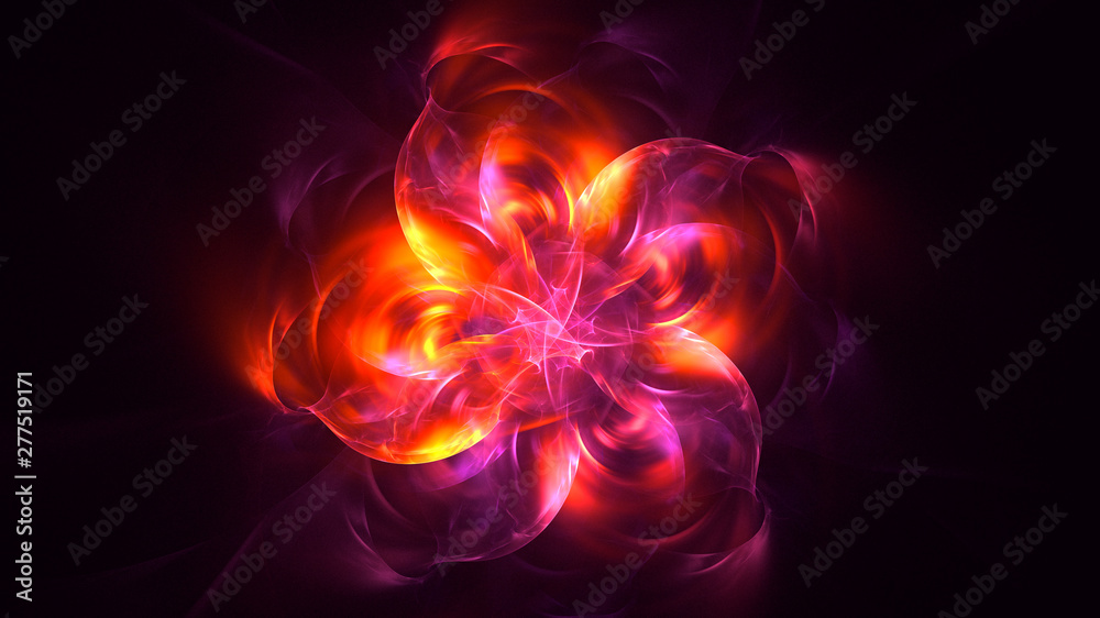 3D rendering abstract red fractal light background 3D rendering abstract red fractal light background