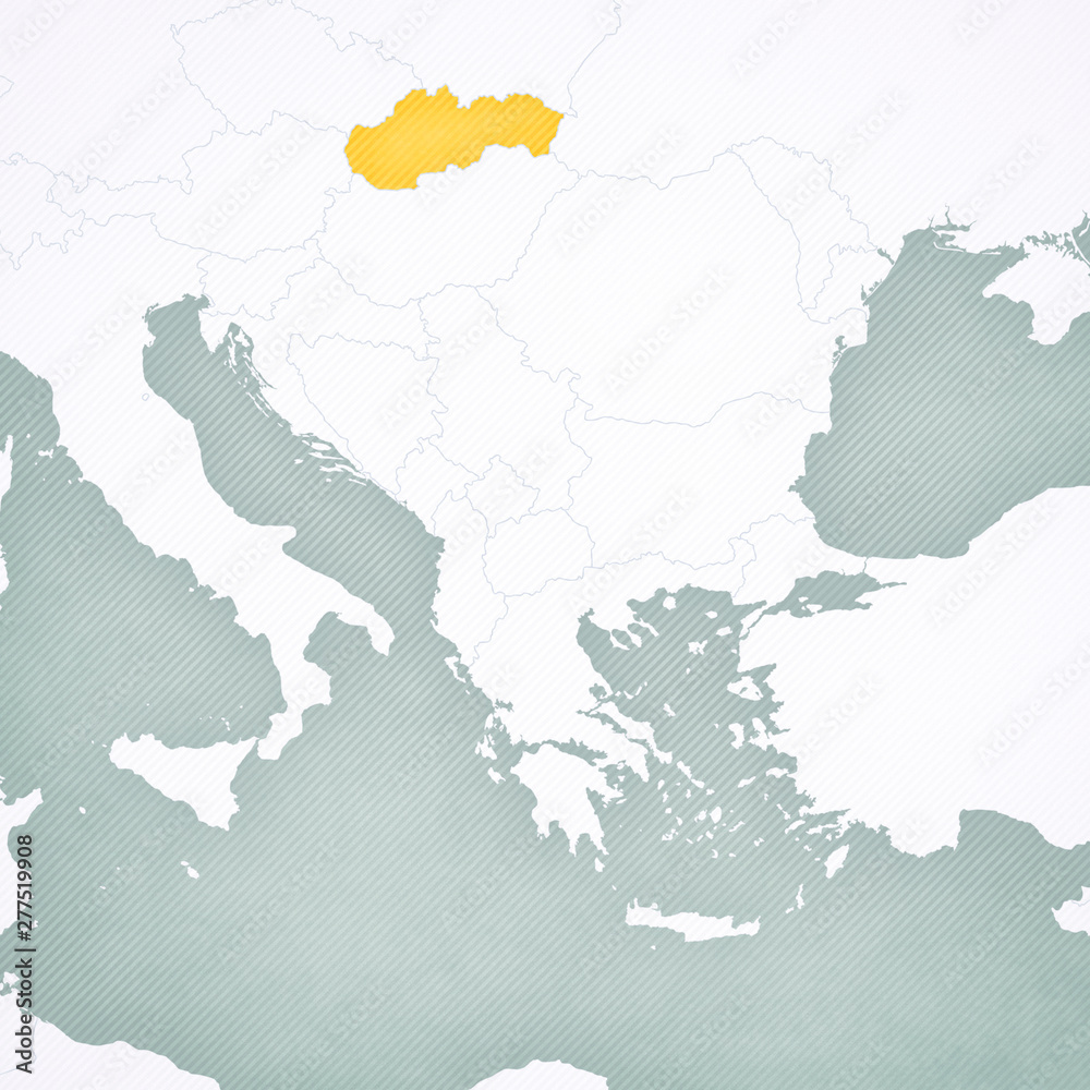 Map of Balkans - Slovakia