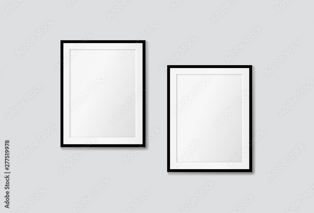 Vector modern frames on a white wall. Galery mock up Vector modern frames on a white wall. Galery mock up