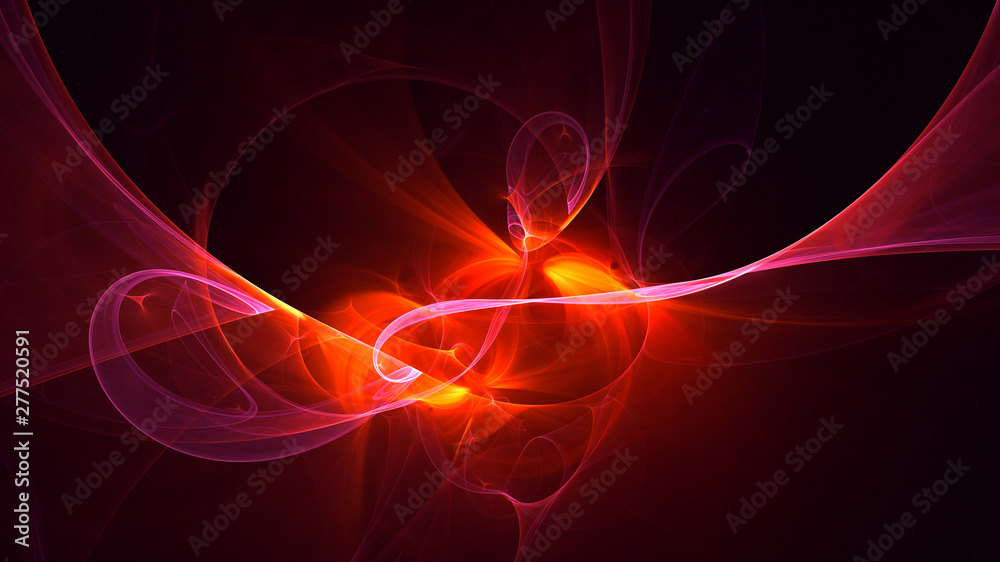 Naklejka premium 3D rendering abstract red fractal light background
