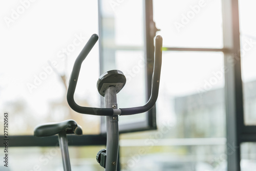 selective focus of modern elliptical machine at sports center