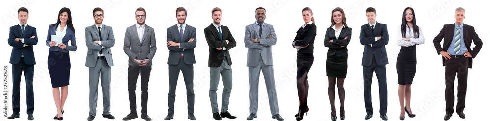 group of successful business people isolated on white