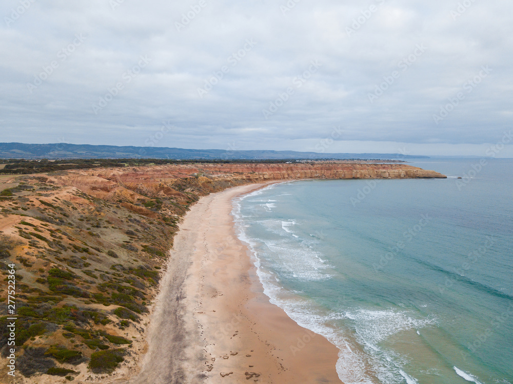 Aerial view of Maslin Beach, South Australia.