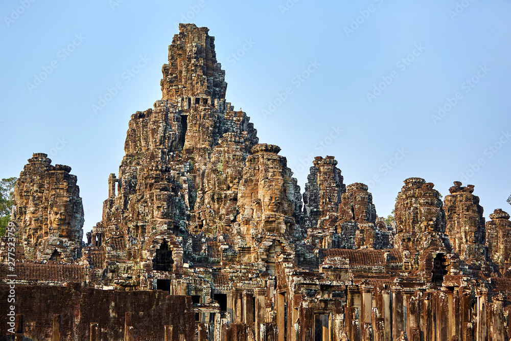 Bayon is a famous landmark in Cambodia.
