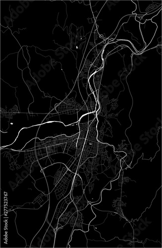 vector map of the city of Girona, Spain, Catalonia