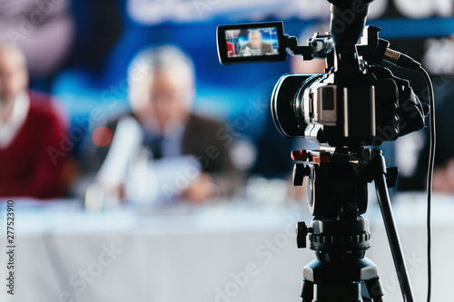 Camera Recording Press Conference