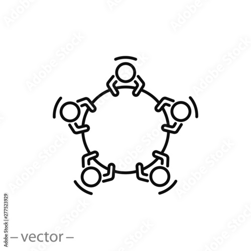 concilium icon, business meeting, conference thin line symbol for web and mobile phone on white background - editable stroke vector illustration
