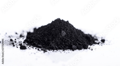 activated charcoal isolated on white background