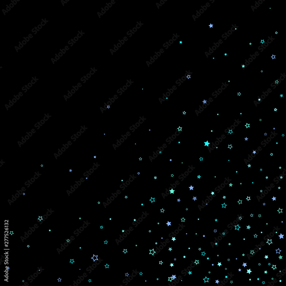 Blue, cyan, turquoise glitter stars, confetti. Blue, cyan, turquoise glitter stars, confetti.