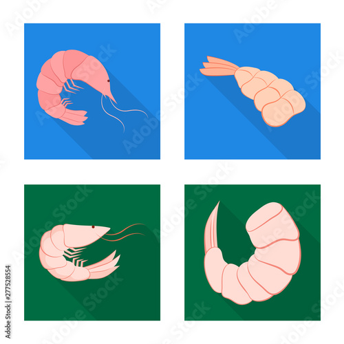 Isolated object of appetizer and seafood symbol. Collection of appetizer and ocean stock symbol for web.