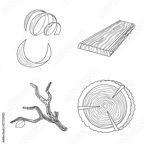 Vector illustration of signboard and wood logo. Set of signboard and wooden stock vector illustration.