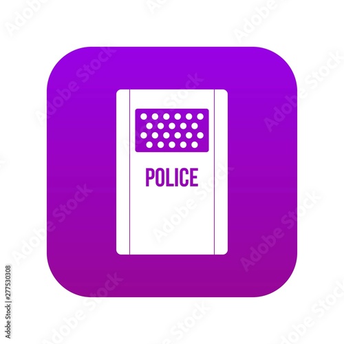 Riot shield icon digital purple for any design isolated on white vector illustration