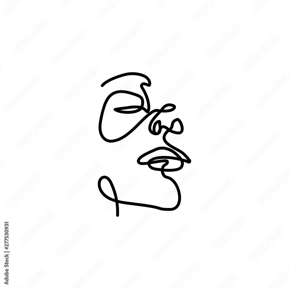 Fototapeta premium one line, face, woman icon. Element of woman in thin one line icon