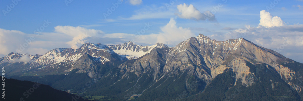 Mountain range in the Canton of Grisons, Switzerland.