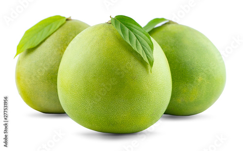 close-up view of Thailand pomelo isolated on white background photo