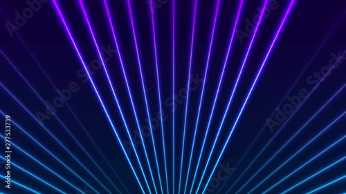 Bright blue violet neon laser rays tech futuristic motion design. Hi-tech lines retro background. Seamless looping. Video animation Ultra HD 4K 3840x2160