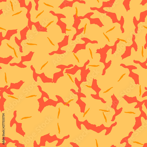 UFO camouflage of various shades of orange and red colors