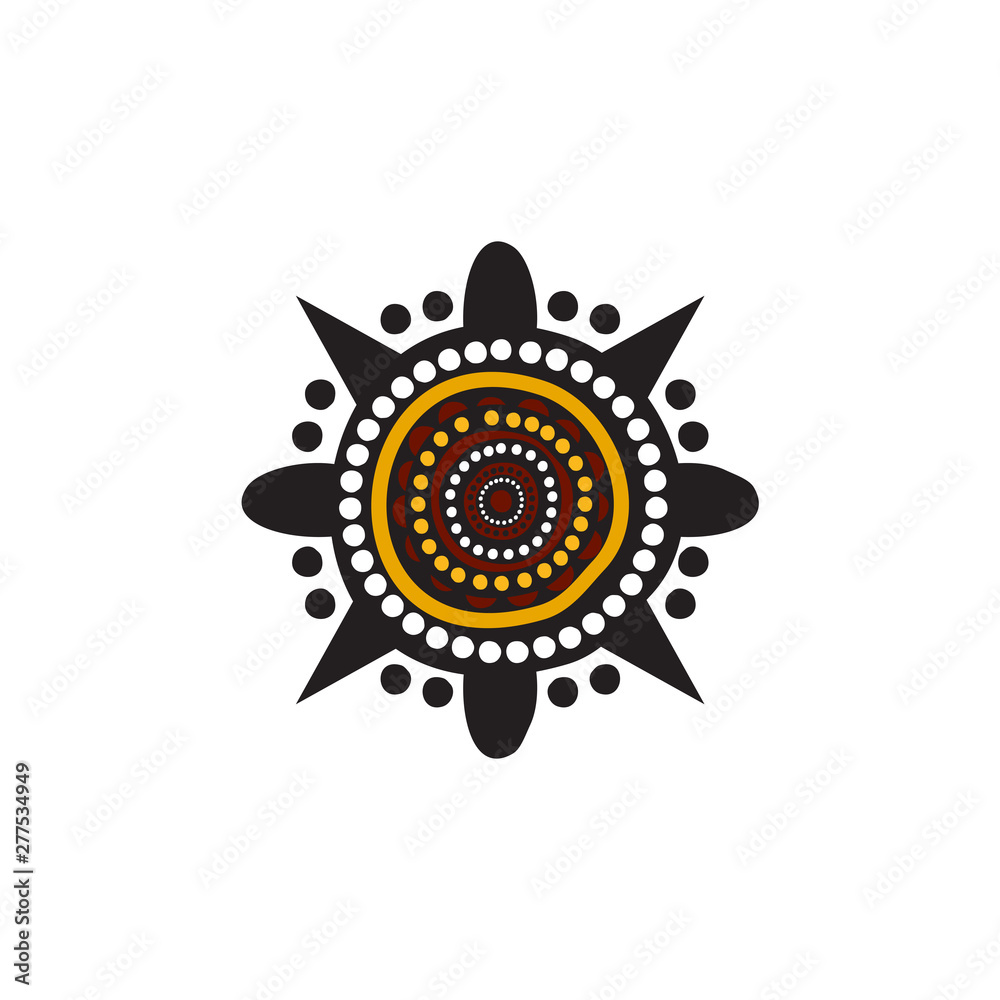 Fototapeta premium Aboriginal art dots painting icon logo design template