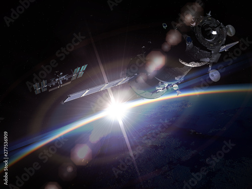 Space maneuver at the Earth orbit
