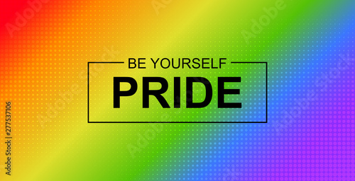 Pride banner. Vector background with LGBT community rainbow flag