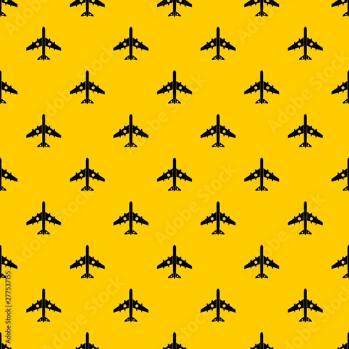 Military fighter plane pattern seamless vector repeat geometric yellow for any design © ylivdesign