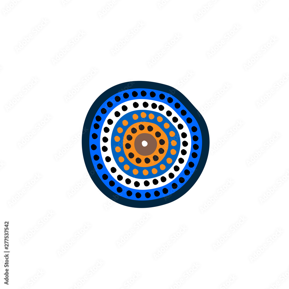 Aboriginal art dots painting icon logo design template Aboriginal art dots painting icon logo design template