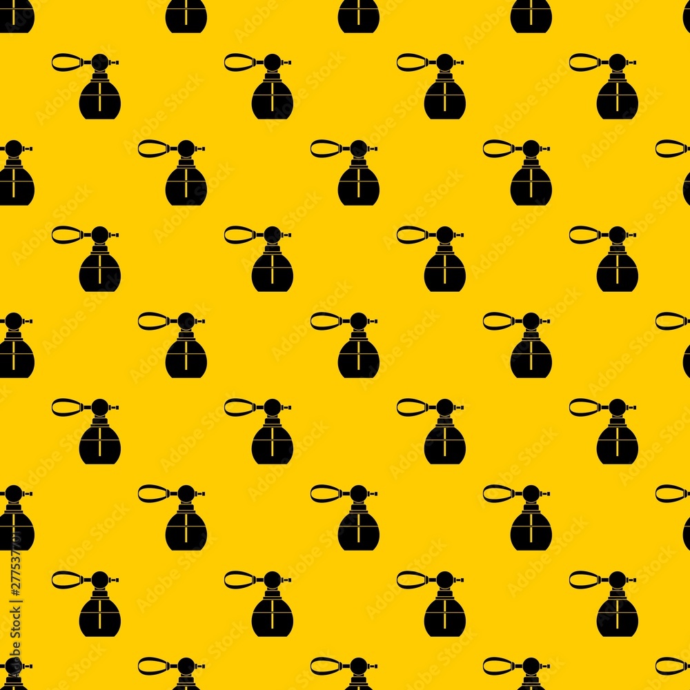 Perfume bottle with vaporizer pattern seamless vector repeat geometric yellow for any design