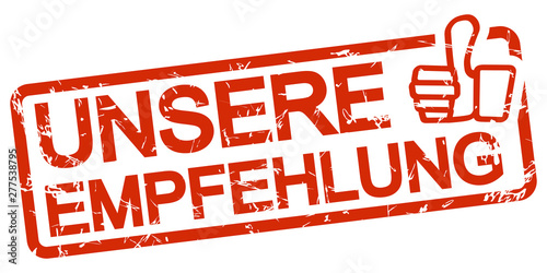 red stamp our recommendation (in german)