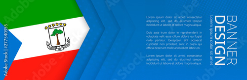 Banner template with flag of Equatorial Guinea for advertising travel, business and other.