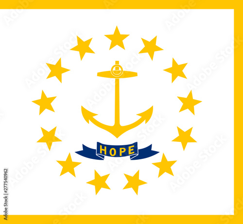 Rhode Island state flag. Vector illustration