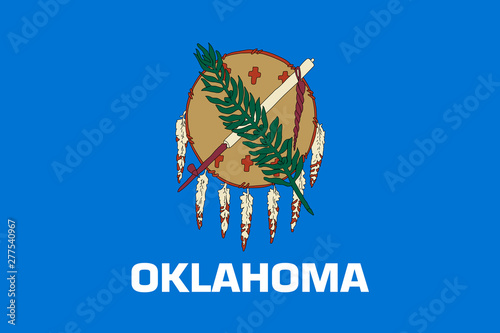 Oklahoma state flag. Vector illustration photo
