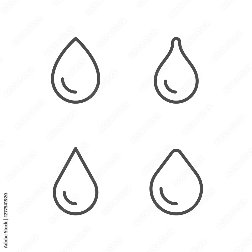 Water drop line outline icon Water drop line outline icon
