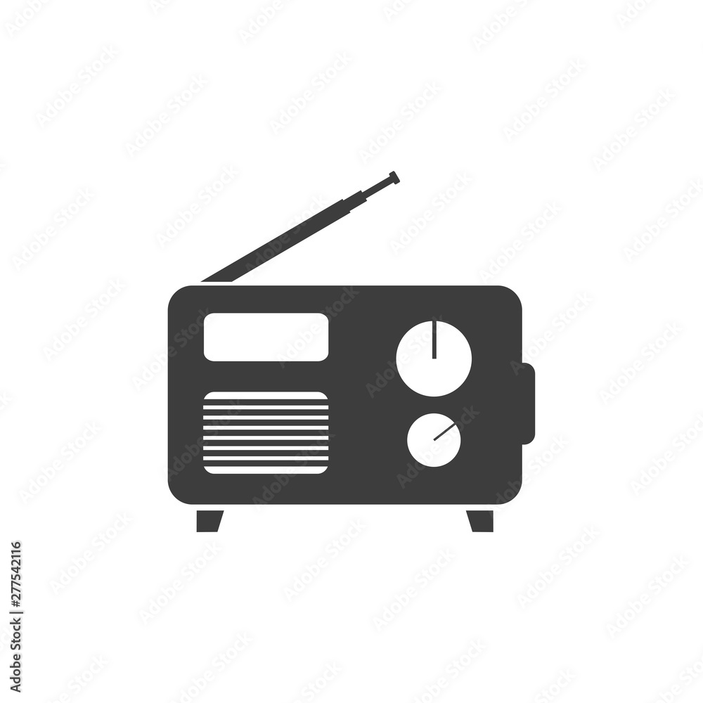 Radio icon template black color editable. Radio symbol vector sign
