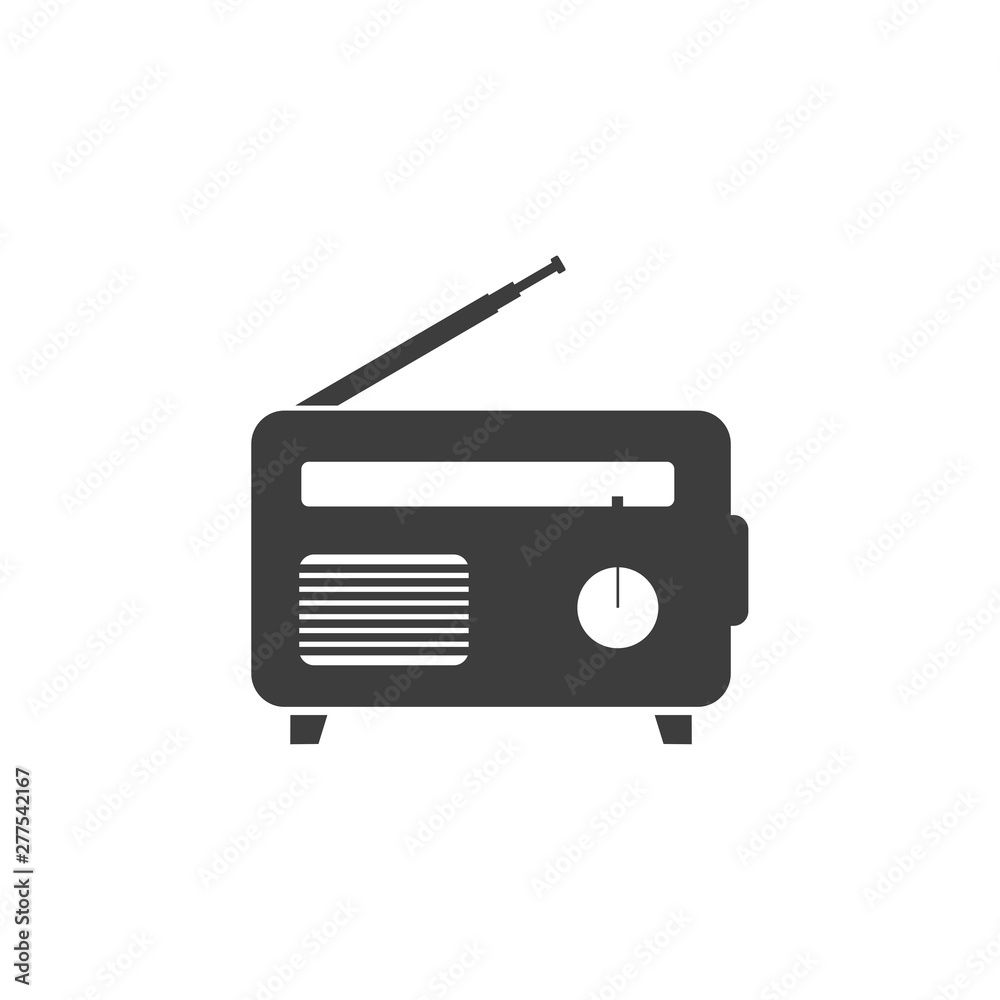 Radio icon template black color editable. Radio symbol vector sign isolated on white background. Simple logo vector illustration for graphic and web design. Radio icon template black color editable. Radio symbol vector sign isolated on white background. Simple logo vector illustration for graphic and web design.
