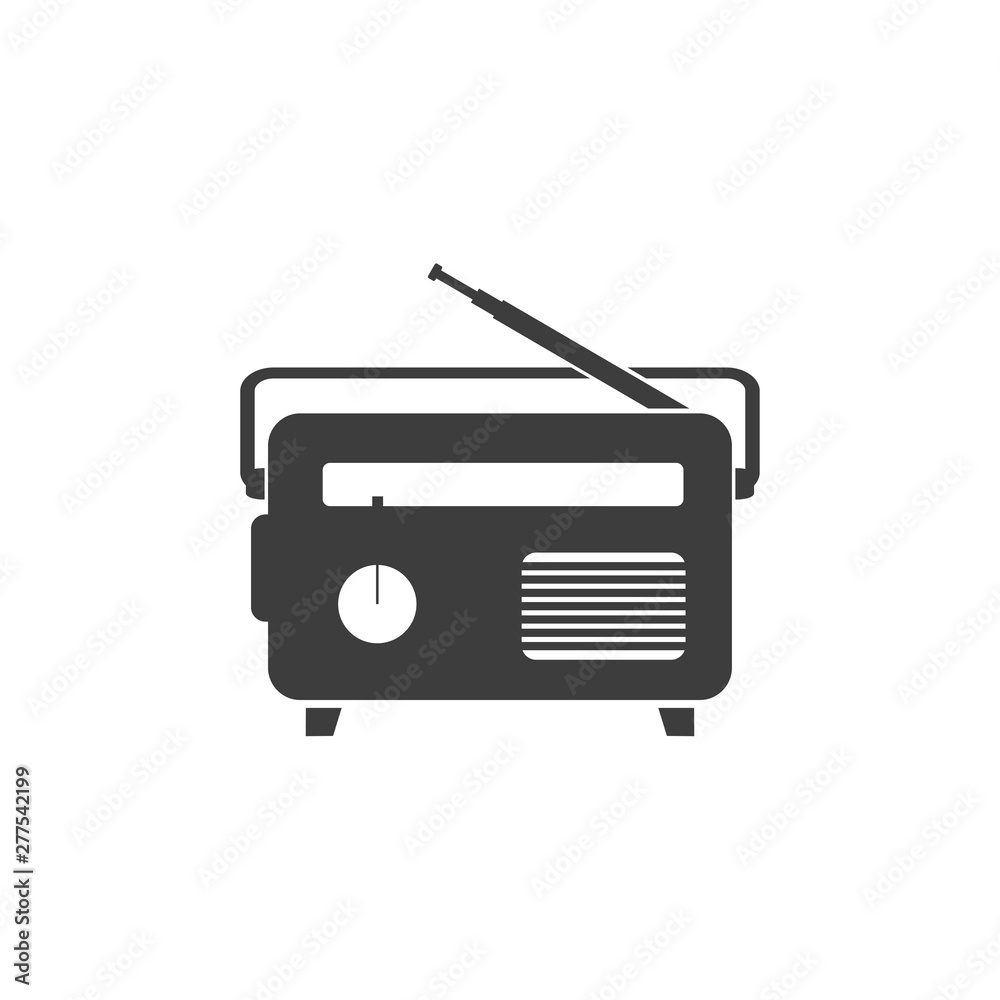 Radio icon template black color editable. Radio symbol vector sign isolated on white background. Simple logo vector illustration for graphic and web design.