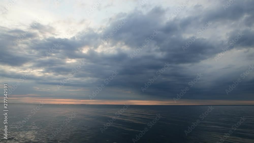 Evening sky river landscape water reflection clouds blue hour 4k video Evening sky river landscape water reflection clouds blue hour 4k video